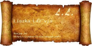 Liszka Lívia névjegykártya
