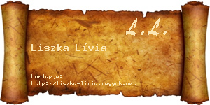 Liszka Lívia névjegykártya